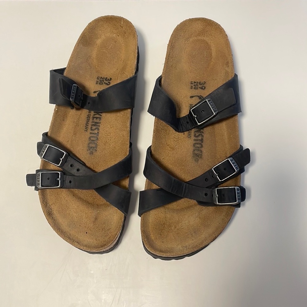 BIRKENSTOCK Franca Slide Sandal in Black Size 8.5